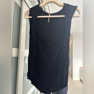 Free People Black Cowl Neck Tank